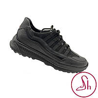 Кросівки чоловічі шкіряні чорного кольору “Style Shoes”, фото 3