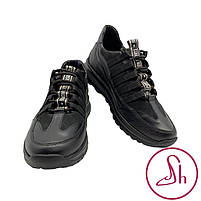 Кросівки чоловічі шкіряні чорного кольору “Style Shoes”, фото 4
