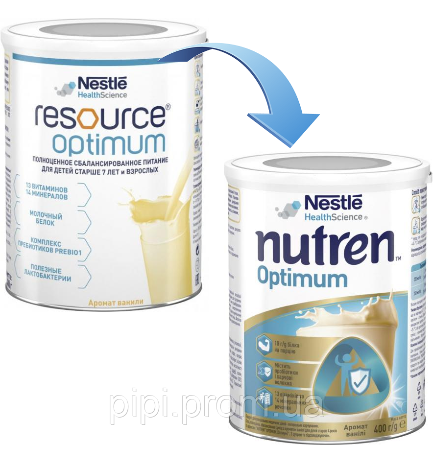 Nestle Ентеральне харчування Nutren Optimum ( Resource Optimum ) 400г, 7613034988751