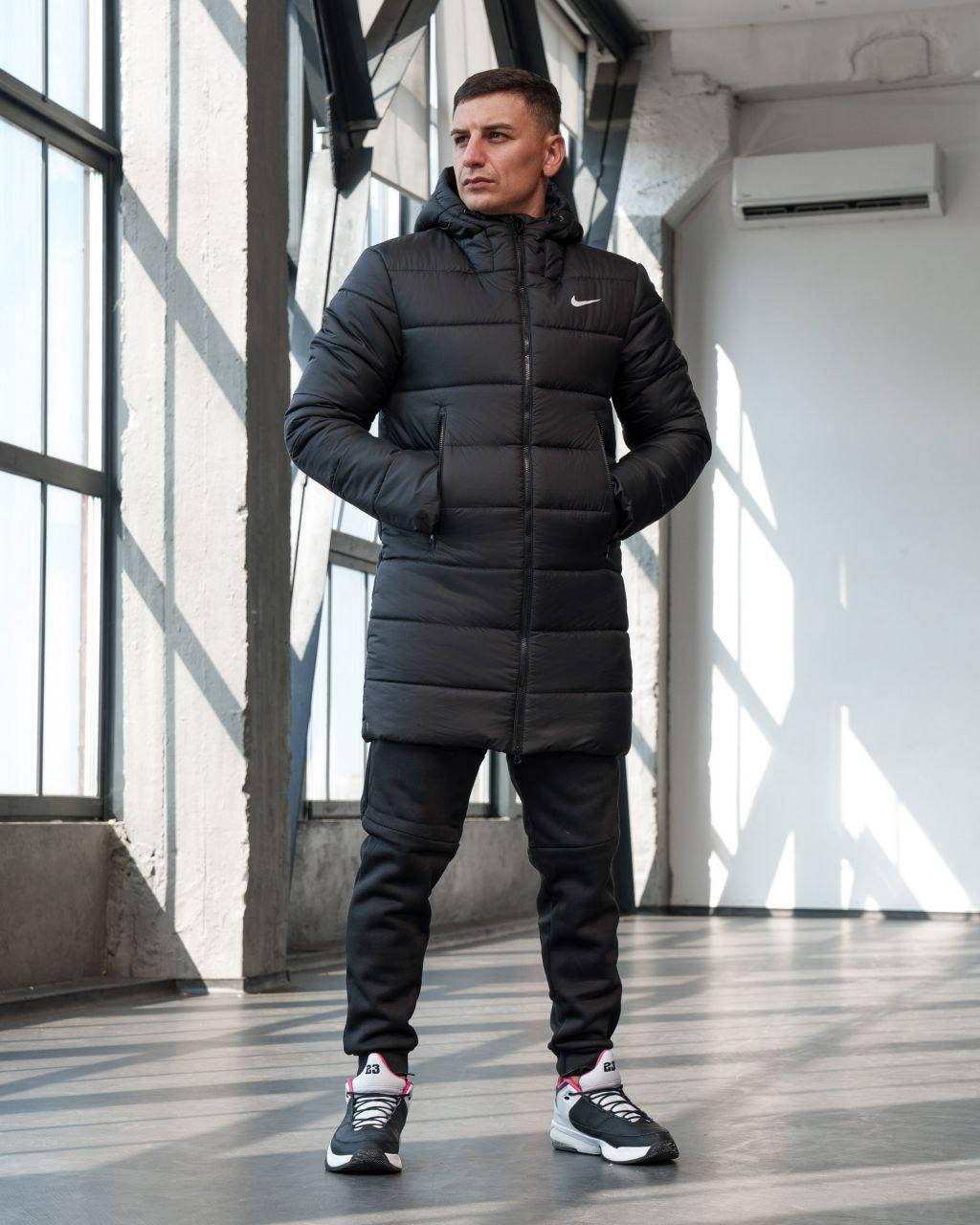 Парка чоловіча зимова Nike Omney довга до -25°C куртка Найк подовжена тепла пальто з капюшоном