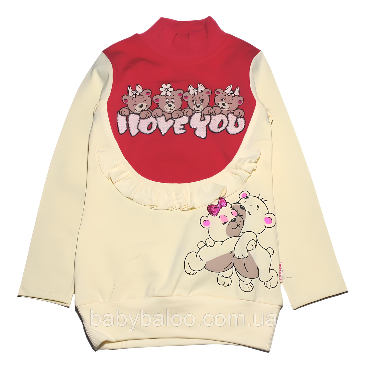 Туніка дівчинка"Ведмедика"( зростання від 104 до 128 см)мікро начіс