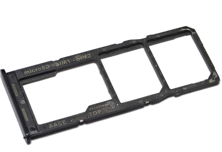Тримач (лоток) Sim-карти та карти пам'яті для Samsung A135F Galaxy A13 Dual Sim, чорний, на дві Sim-карти