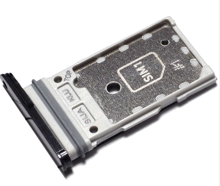 Тримач (лоток) Sim-карти для Samsung S901B Galaxy S22 5G/S906B, чорний, Phantom Black, на дві Sim-карти