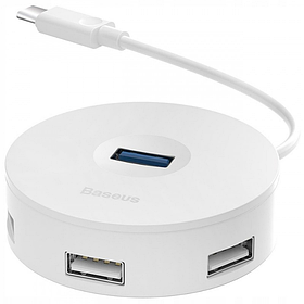 Хаб Type-C HUB Baseus Round Box to 1USB3.0/3USB2.0 CAHUB-G02 White