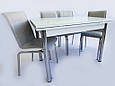 Комплект обідніх меблів "Beyaz" (стол ДСП, гартоване скло + 4 стільці) Mobilgen, Туреччина, фото 6