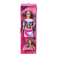 Кукла Barbie Fashionistas шатенка в розово-голубом платье GRB51 Mattel