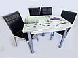 Комплект обідніх меблів "Vazo" 90*60 см (стіл ДСП, гартоване скло + 4 стільці) Mobilgen, Туреччина, фото 3