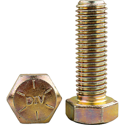 Болт дюймовий UNC Gr8 ASME B 18.2.1 HHCB/HCS з повним різьбленням (жовтий цинк)