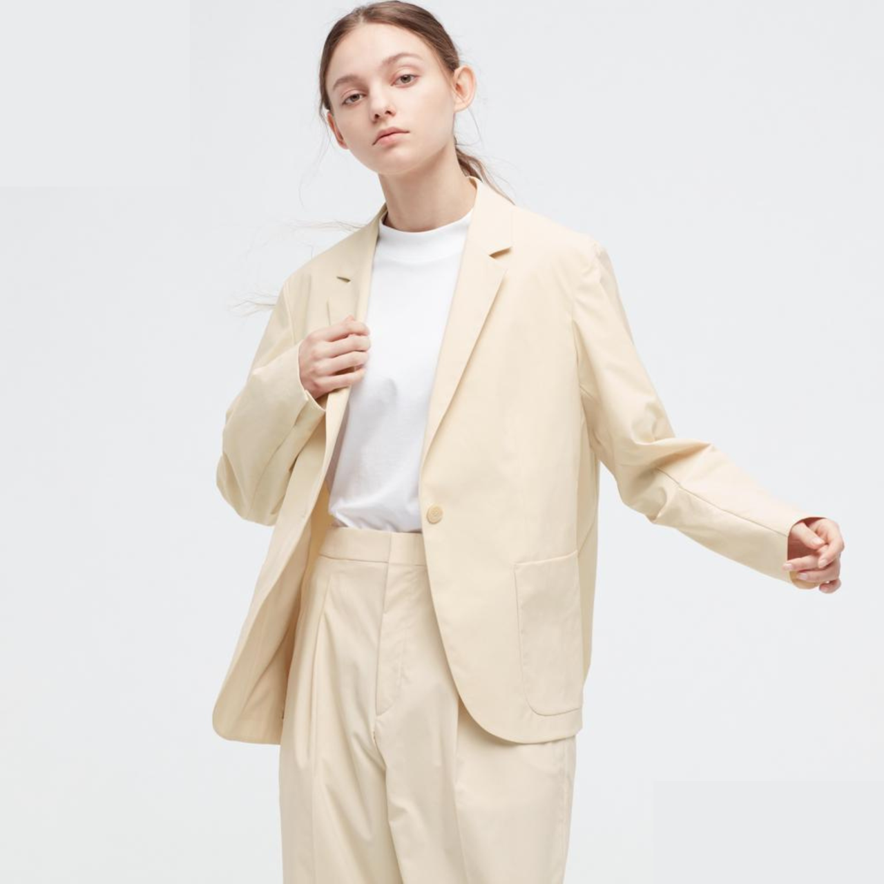 Піджак Uniqlo THEORY розмір XS бежевий (447469)