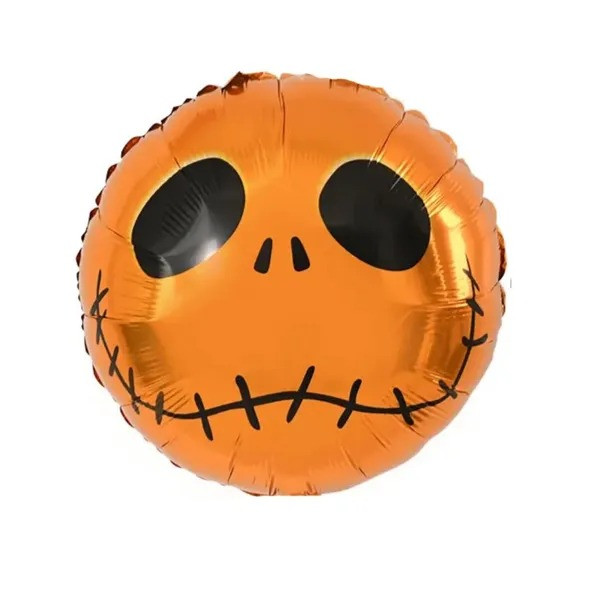 Фольгована повітряна кругла куля золотий Череп, кулі на Хелловін, 45 см