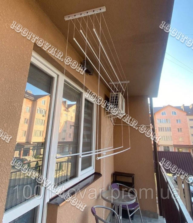 Сушка настінно-стельова Floris (Флоріс) 2 м; 1,8 м; 1,6 м; 1,4 м; 1,2 м. Сушарка Флоріс., фото 1