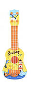 Гитара детская игрушка, Желтая уточка - длина 25см, ширина 9 см, пластик, 4 струны (леска), от 3 лет