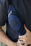 Бананка через плечо Adidas (Адидас) мужская женская синяя | Сумка поясная на пояс ТОП качества