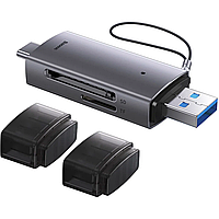 Картридер Baseus Lite Series USB-A & Type-C to SD/TF Card Reader WKQX060113 Grey