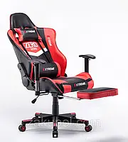 Кресло геймерское Extreme Zero series черно-красное спортивное с подставкой для ног