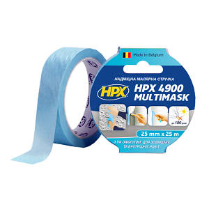 Стрічка малярна HPX 4900 MULTIMASK надміцна, 25 мм*25 м, блакитна