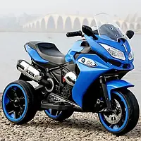 Детский мотоцикл на аккумуляторе BMW 3-х колесный, электромотоцикл синий