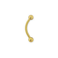 Микробанан (изогнутая штанга в бровь) Piercing медицинская сталь желтого цвета с шариками 1,2х10х3 (BBBPG)