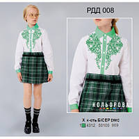 Заготовка под вышивку комбинированной рубашки для девочки (5-10 лет) ТМ КОЛЬОРОВА РДД-008