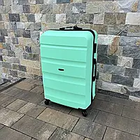 Дорожный чемодан Wings AT M АБС пластик на 4 колесах, средний мятный