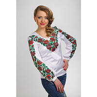 Набір для вишивання жіночої блузки нитками Борщівська. Ніжні троянди БЖ062пБннннi
