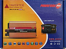 Перетворювач PowerOne Plus 12V-220V 500W з вольтметром, фото 3