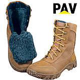 Берці зимові PAV 104 койот шкіряні черевики з хутром 43, фото 4