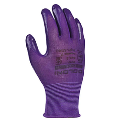 Рукавички D-OIL трикотажний фіолетовий з нітриловим покриттям (4593)