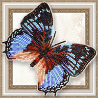 Набор для вышивки бисером бабочки на прозрачной основе Вдохновение Харакс Смарагдалис BGP-062
