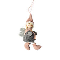 Новогоднее украшение "Кукла-ангелок" серая