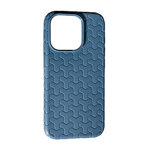 Чохол силіконовий Leather Case Weaving для iPhone 15 Pro Max синій