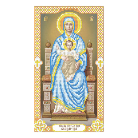Богородица на престоле Схема для вышивания бисером иконы ВДВ Т-0515