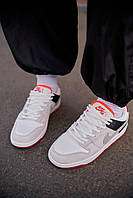 Женские стильные демисезонные кроссовки Nike SB Dunk Low Grey Red, бежевые 38 39 размер