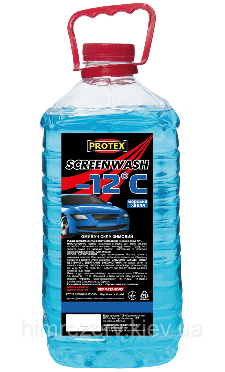 Омивач скла зимовий -12 PROTEX 3.7кг (4л) Морська хвиля