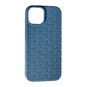 Чохол силіконовий Leather Case Weaving для iPhone 15 Plus синій