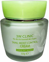 Крем для лица увлажняющий с улиточным муцином 3W Clinic Snail Moist Control Cream 50ml (902506)