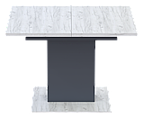 Обідній стіл Бостон розсувний 110-150х70 см дсп дуб-крафт-білий +графіт на ніжці-колоні, фото 3