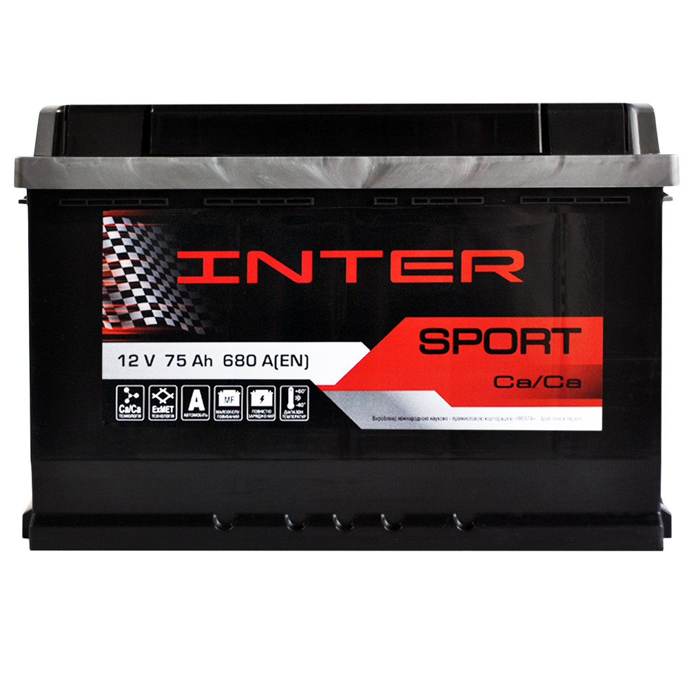 Автомобільний акумулятор INTER Sport 75Ah 680A L+ (L3)