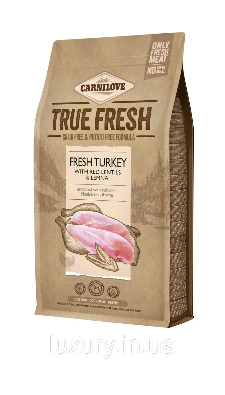 Корм Carnilove True Fresh сухий для дорослих собак всіх порід Карнілав Тру Фреш з індичкою 1.4кг арт.171542