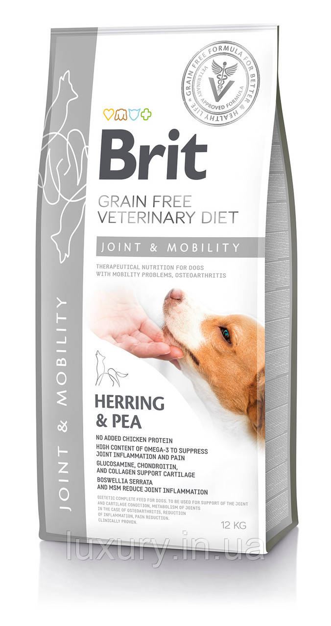 Корм Brit VetDiets сухий дієтичний беззерновий для собак для підтримки обміну речовин в суглобах у разі остеоартрозу Бріт Вет