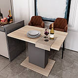 Кухонний стіл Бостон розсувний 110-150х70 см дсп дуб-сонома+графіт, фото 5