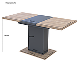 Кухонний стіл Бостон розсувний 110-150х70 см дсп дуб-сонома+графіт, фото 6