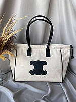 Женская сумочка Celine, через плечо сумка шоппер бежевая селин
