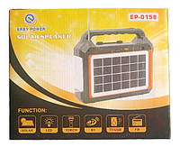 Фонарь EP-0158 Power Bank-радио-блютуз с солнечной панелью 9V 3W