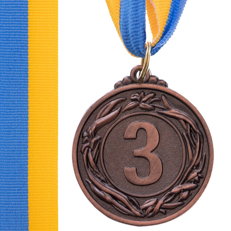 Медаль спорт d-5см C-3969-3 бронза GLORY (23g, на стрічці)