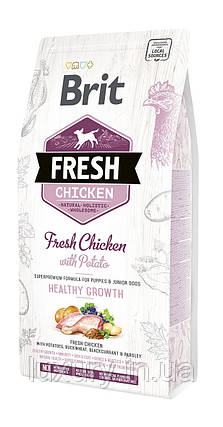 Корм Brit Fresh сухий для цуценят та молодих собак всіх порід Бріт Фреш Паппі з куркою та картоплею 2.5кг арт.170988/530724, фото 1