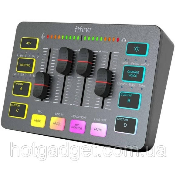 Мікшерний пульт Fifine Sound Card Ampligame (SC3) Black