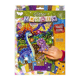 Креативна творчість "Glitter Mosaic Діно" Danko Toys БМ-03-01 блискуча мозаїка, Toyman