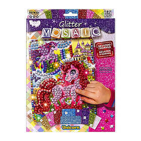 Креативна творчість "Glitter Mosaic Єдиноріг" Danko Toys БМ-03-08 блискуча мозаїка, Toyman