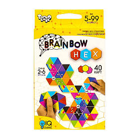 Карткова гра "Brainbow HEX" Danko Toys G-BRH-01-01, 40 карток, інструкція, Toyman